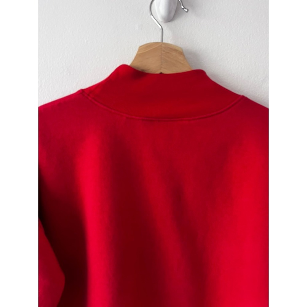 Talbots Vintage Fair Isle Mock Neck 3/4 Sleeve Sweater Red Cotton size medium - Picture 7 of 16